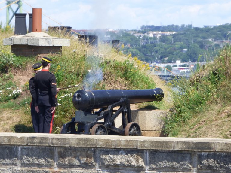 Noon cannon blast at Citadel, Halifax, Nova Scotia