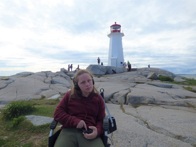 Jamie at Peggy's Cove Lighthouse, Nova Scotia