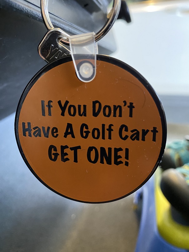 Golf cart key ring fob