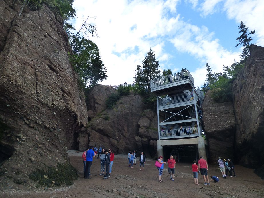 Stairwell down to Hopewell Rocks in New Brunswick
